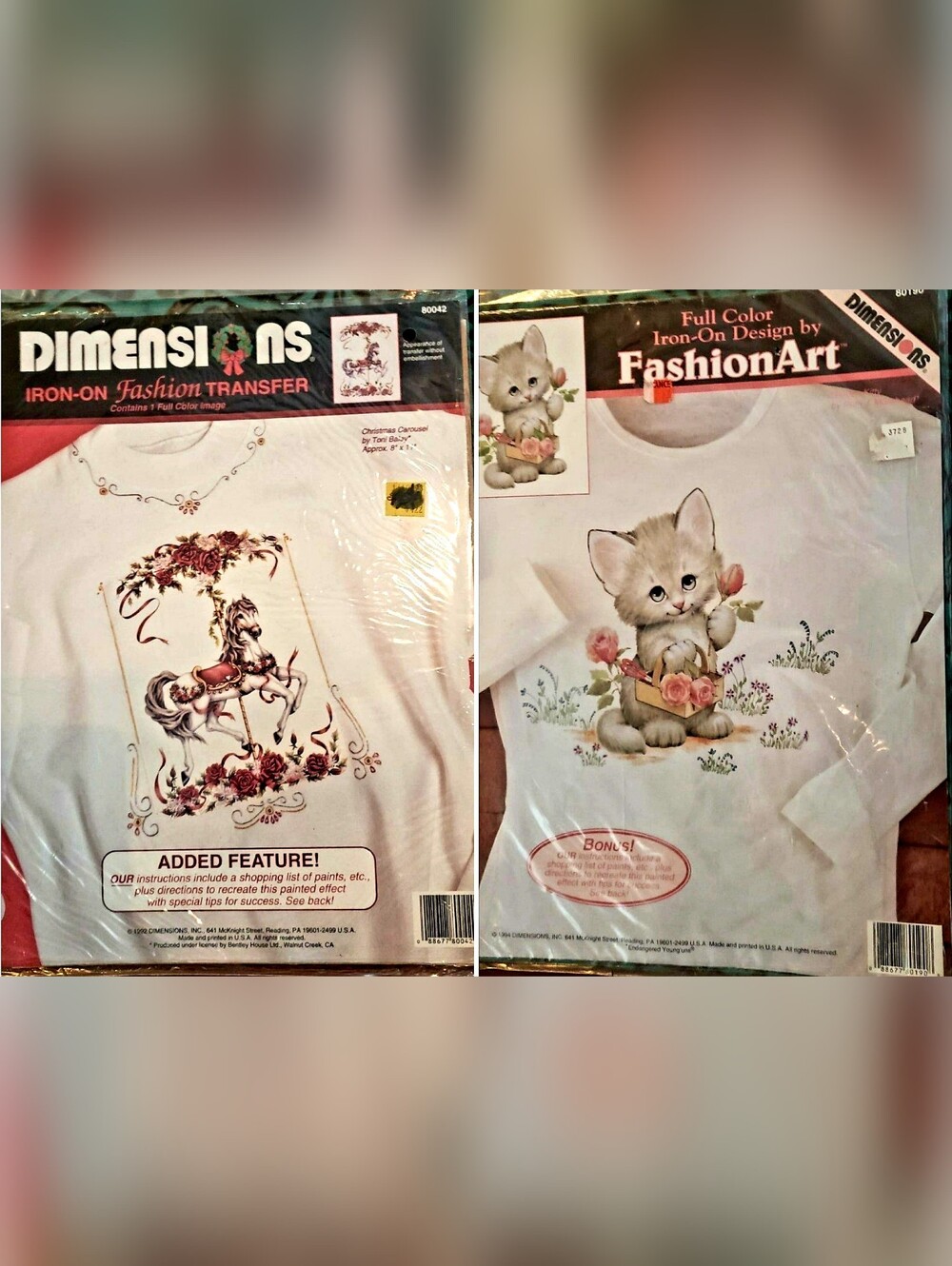 Two (2) Dimensions Iron-On Transfers